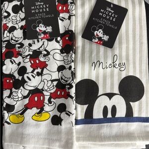Disney Mickey Mouse Red and Black Kitchen Towels